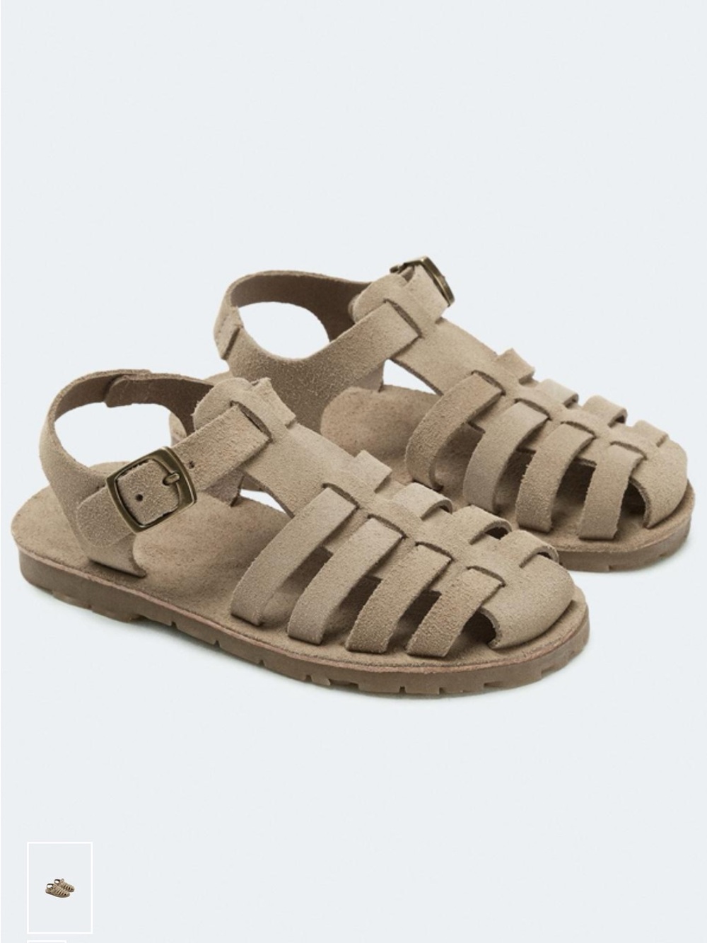 Zara Kids Unisex Leather Fishnan Sandals